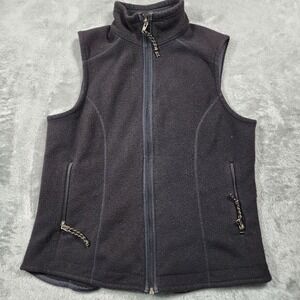 Patagonia Vest Womens‎ Medium Black Synchilla Fleece Full Zip Pockets Made USA